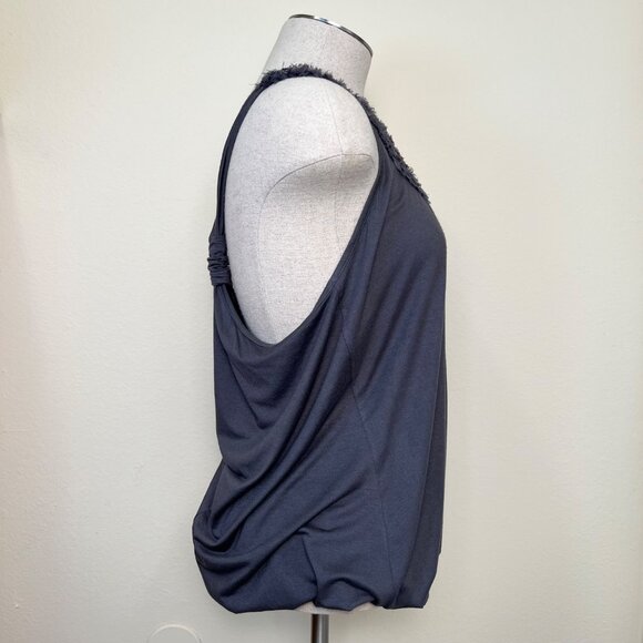 WEST KEI Charcoal Gray Sleeveless Bubble Top With Textured Neckline Size L - Picture 4 of 7